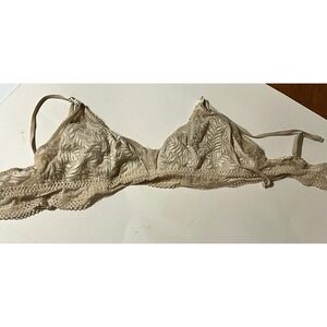 Momanda Womens Lace Nursing Bralette Beige Wireless Maternity Bra Large A067